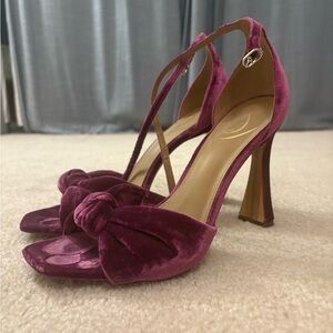 Sam Edelman Velvet Ankle Strap Heels - Purple